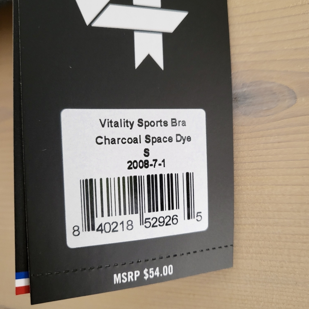 NWT FourLaps Vitality Sports Bra Charcoal Space Dye size S - Picture 7 of 7